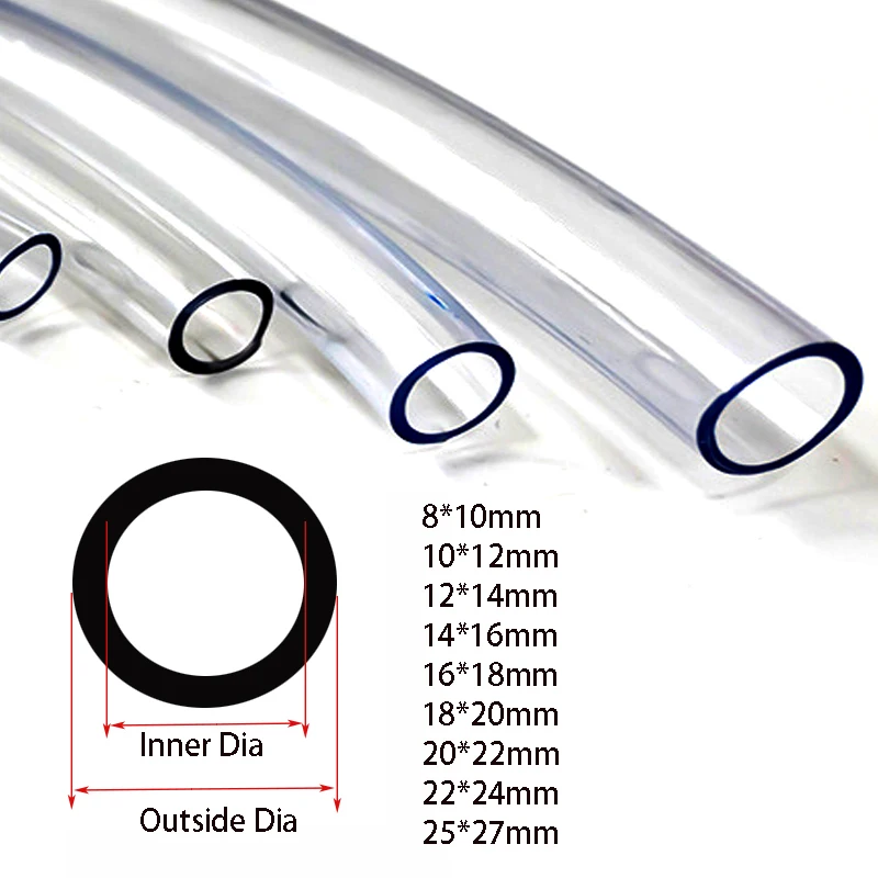 Aquarium 8mm10mm12mm16mm18mm20mm~25mm transparent tube food grade tube fish tank filter water pump garden irrigation water pipe