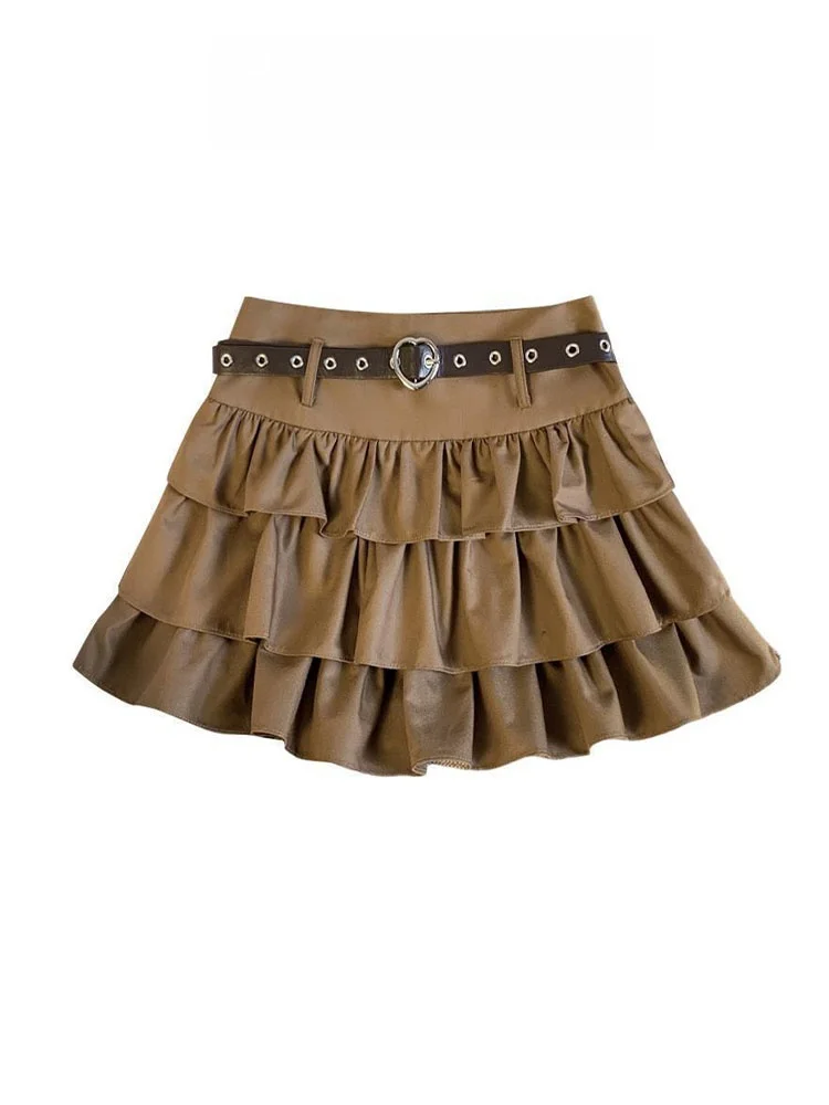 

American Retro Y2K Spicy Girl Bla Cake Skirt Women's Spring Summer Sweet Matchable Fluffy A-Line Skirt High Waist