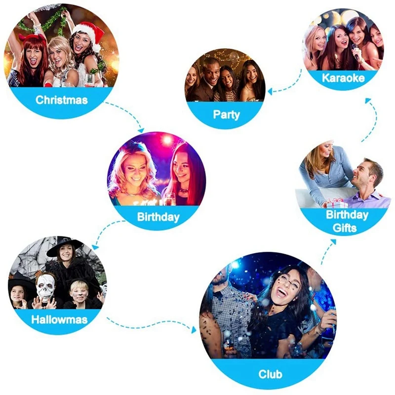 60 Patterns DJ Disco Light Mini USB Strobe Party Stage Lighting Effect Voice Control Laser-Projector Lamp