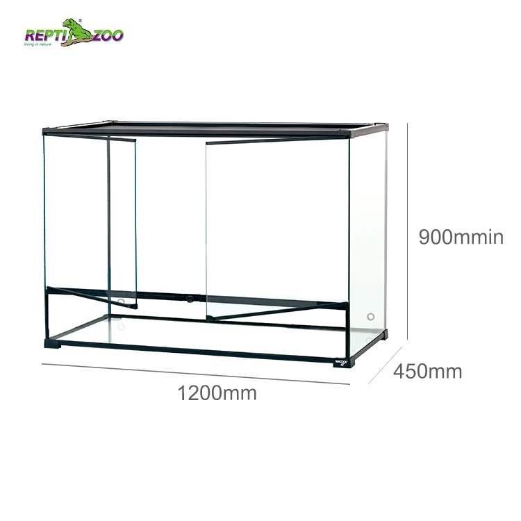 PetJoyZone 128.4 Gal Horizontal Paludarium Habitat Glass Reptile Terrarium Pet Cages Carriers Houses Reusable Retractable