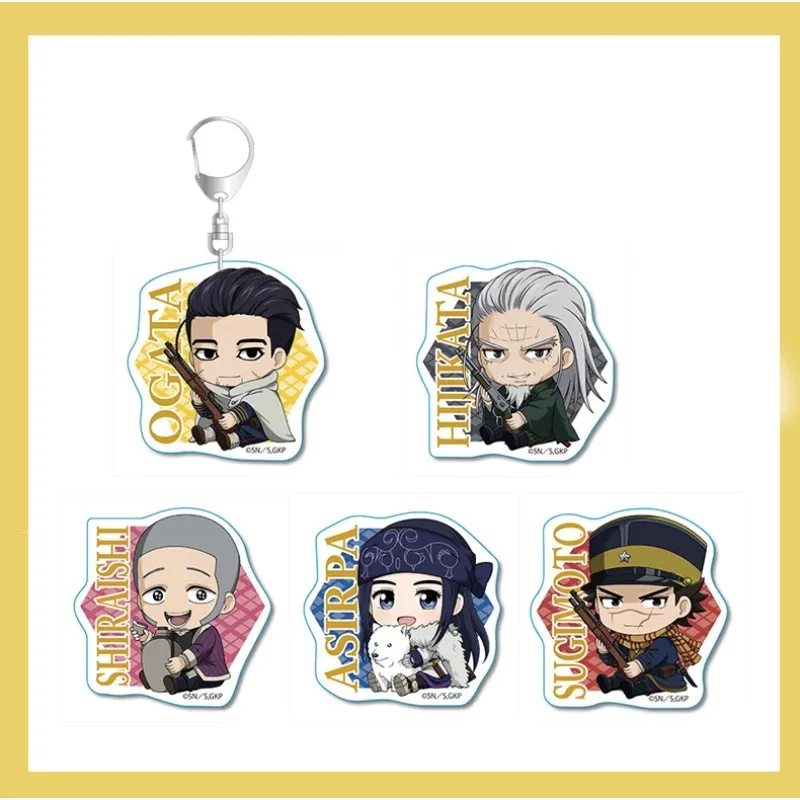 Tsurumi Tokushirou Shiraishi Yoshitake Keychain Anime Sugimoto Saichi Kochobe Asuko Acrylic Keyring Bag Pendant for Gift