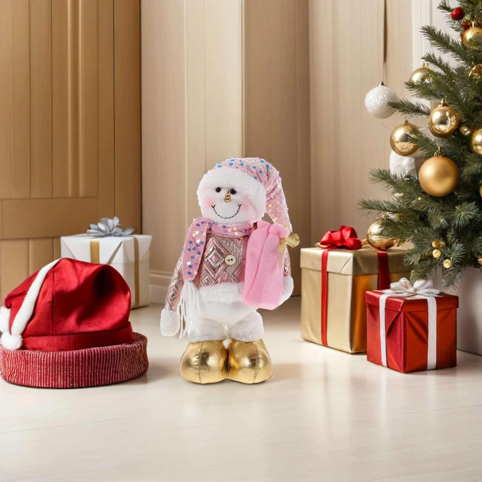 

Adjustable Standing Figure Light Music Holiday Decoration Winter Scene Tabletop Home Decor Ornament