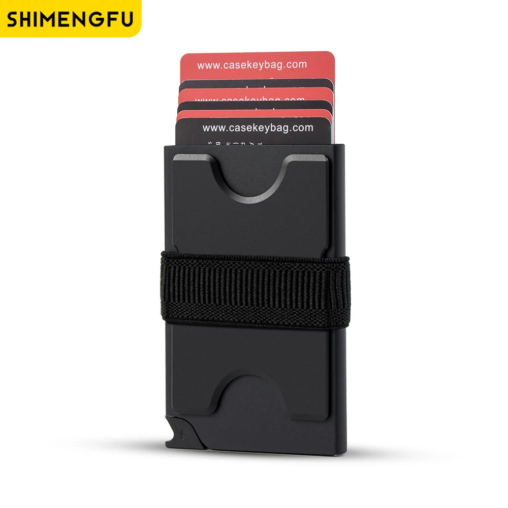 SHIMENGFUSlim Aluminum Metal Card Holder Wallet-RFID Blocking Pop up Minimalist Wallet for Men|Front Pocket Smart Wallet