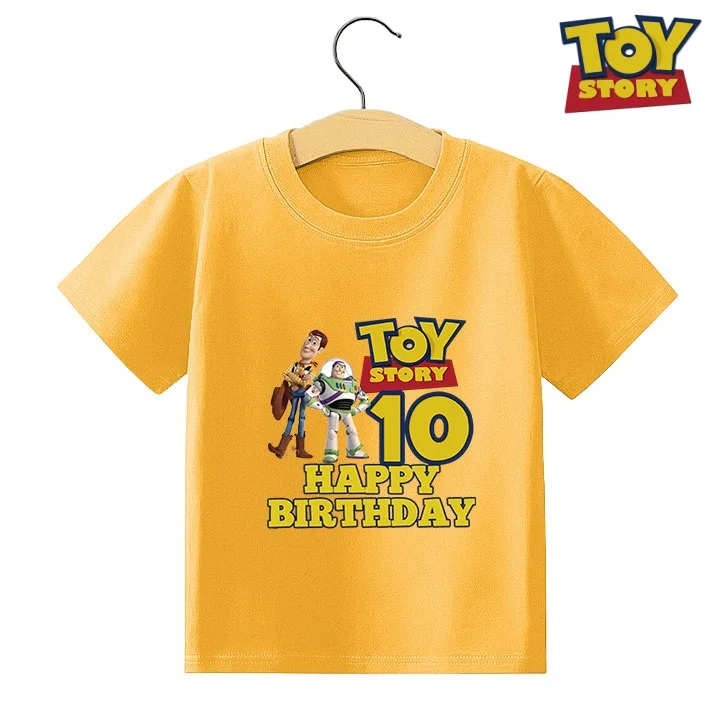 

Summer 2025 Toy Story 1-12 Year-old Cartoon Print Boys' Sportswear Casual Shirt Children's Short-Sleeved T-shirt Birthday Gift