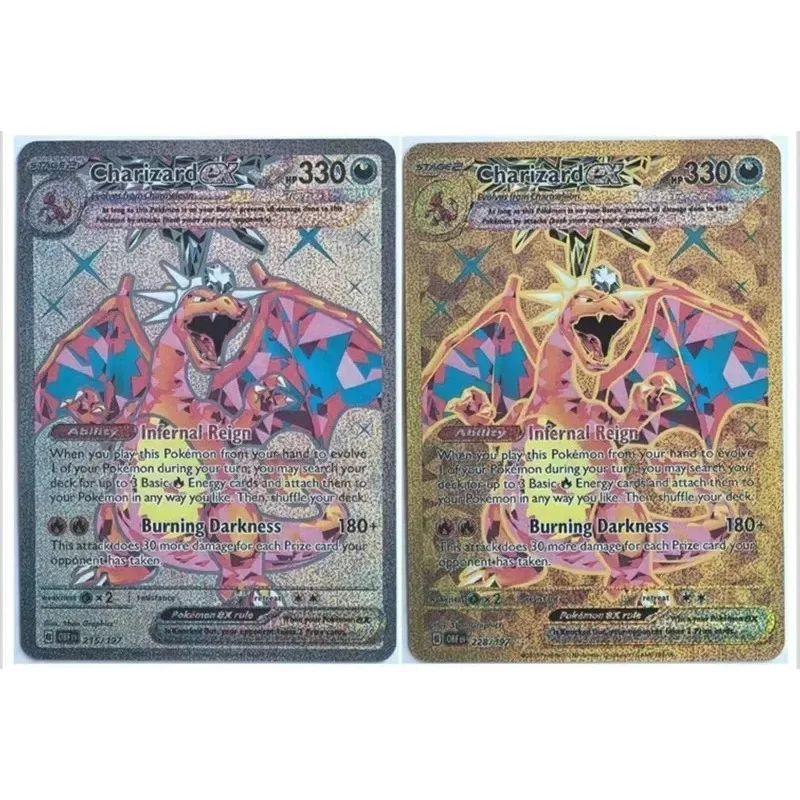 Charizard Kaarten 2pcs/set English Refractive Collection Card Celebration Comic Kids Toy Card Game Toys Gifts