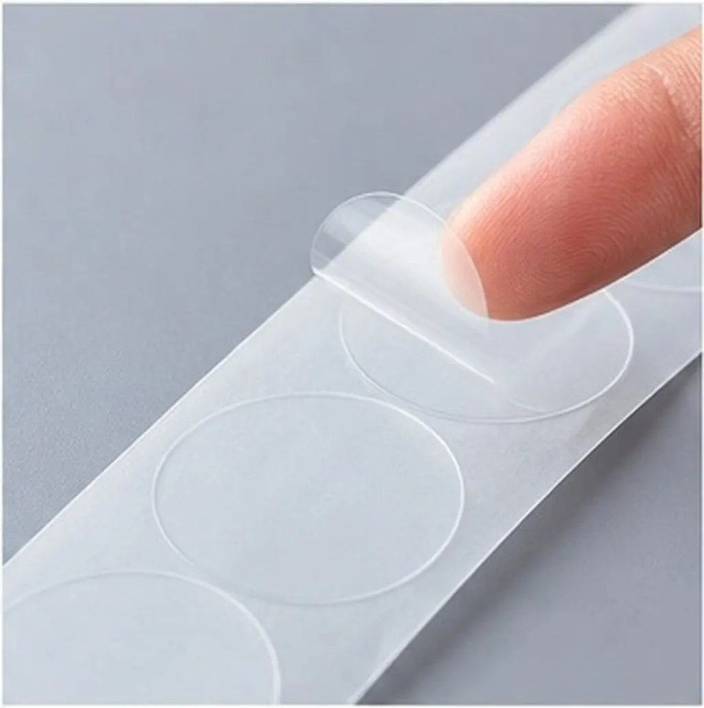 1 Roll Round Clear Stickers Blank Dot Labels Self Adhesive for Bedroom Sorting Sundries Envelope Sealer Transparent Seal