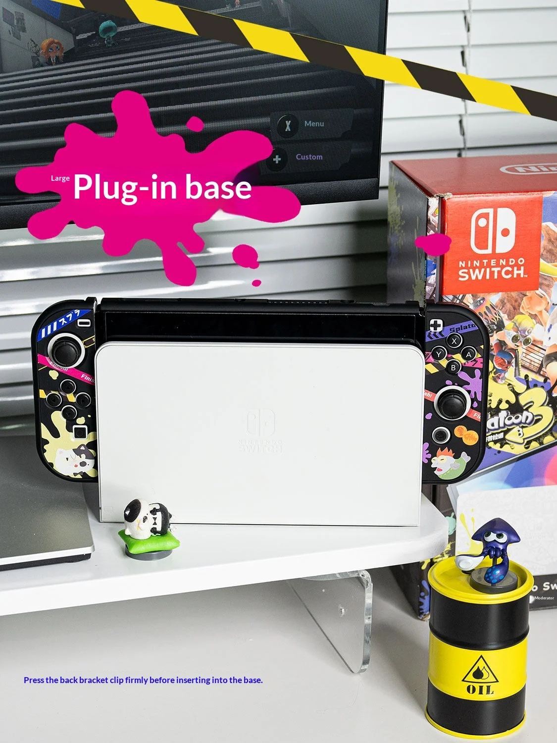 In Stock Switch 2 Oled Protective Case Hard Shell Dockable Splatoon 3 Anti Scratch Shockproof Protective Cover For Adult Gamers view 4