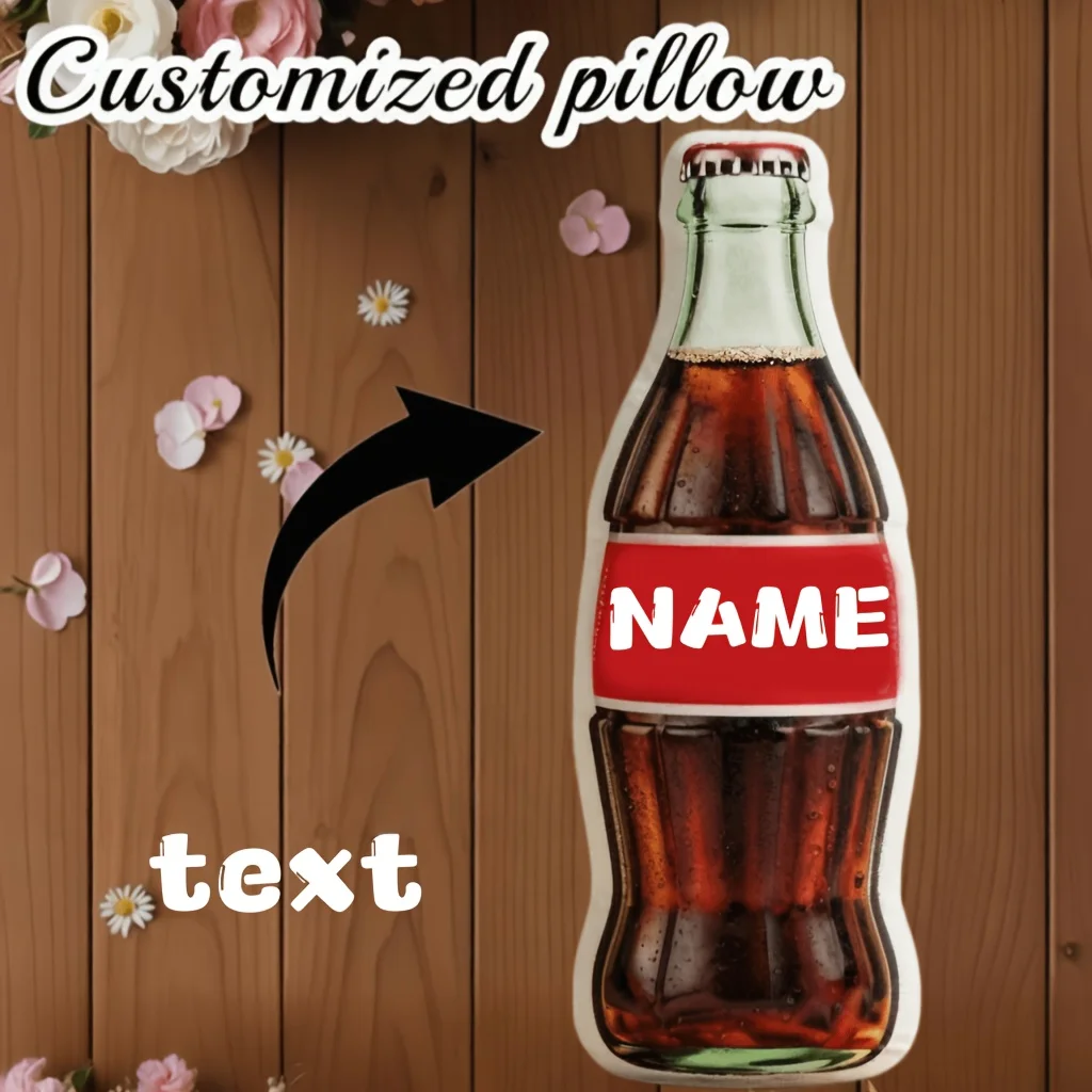1pc Custom Text Personalized Decorative Pillow Bottle Ornament Suitable for Bed Birthday And Valentine'S Day Gift | Suitable for