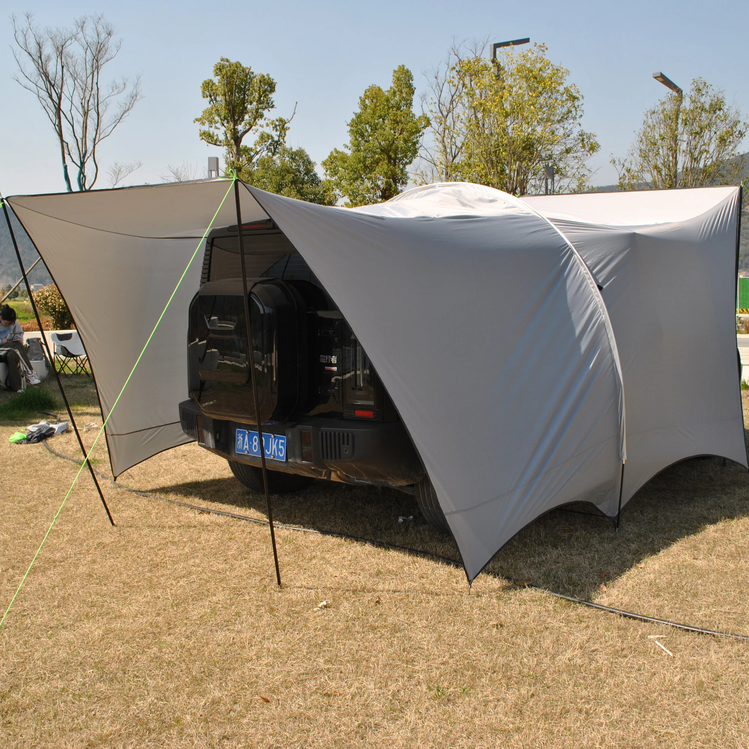 Camping Tarp 6 Person Car Awning Blackout Waterproof Hammock Rain Fly Sun Shade Rain Protection Canopy for Outdoor Beach Picnic view 2