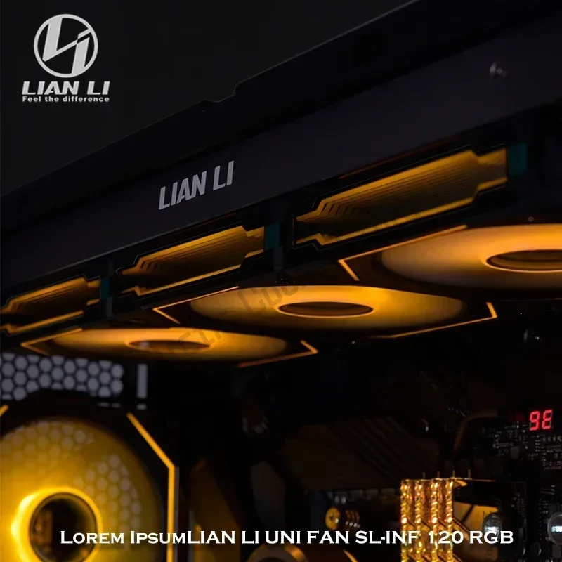 LIAN LI UNI FAN cermin SL-INF SL120 Evolution, cermin pendingin 12cm RGB Daisy-Chain l-connect 3 tanpa kabel, paket tunggal