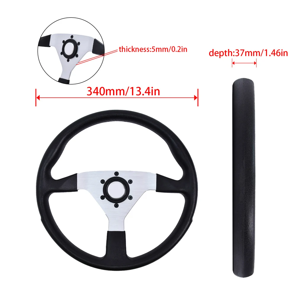 High-End Italian Design 340mm Modified Steering Wheel PCD 70mm Grey Anodized Spoke Drifting Steering Wheel With Horn Button
