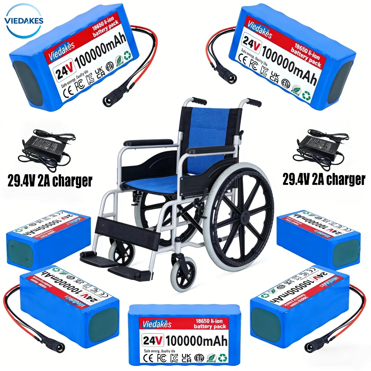 

7s3p Battery 24V 100Ah 18650 Lithium, for Electric Wheelchair Foldable Skateboard Kids Electric Toy Car, Ultra-Long Cycle Life