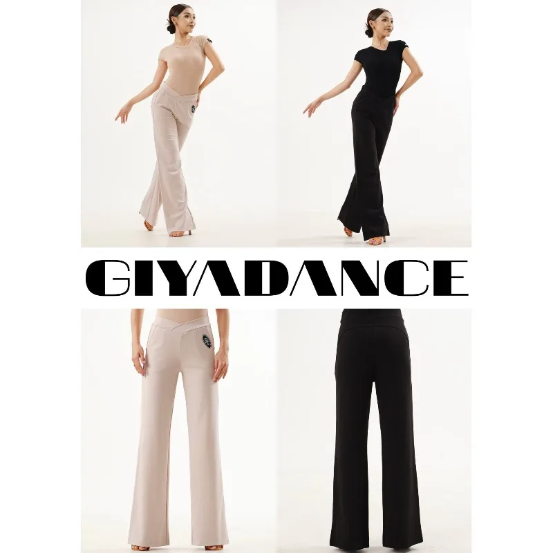 

GIYA расклешенные брюки с высокой талией для спорта и отдыха, платье для латинских бальных танцев, тренировочные брюки, платья de baile