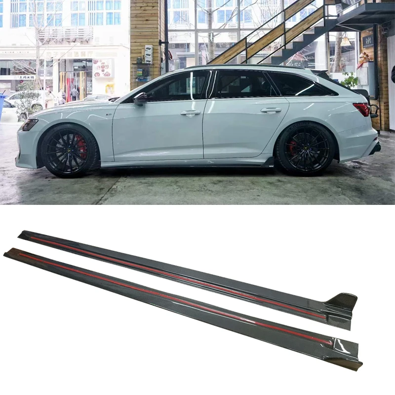 For A6 C8 Allroad carbon fiber side skirt For Audi A6 allroad 2019-2022