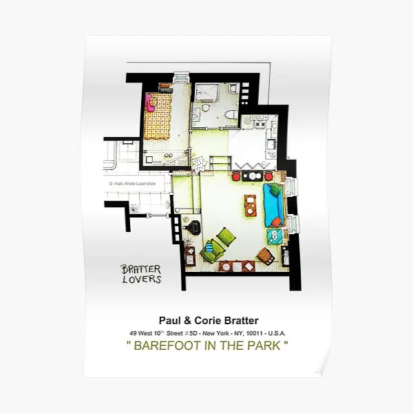 

Плакат Floorplan Of The Apt From so In T, домашняя картина, Настенная комната, Декор, забавная винтажная картина, украшение без рамки