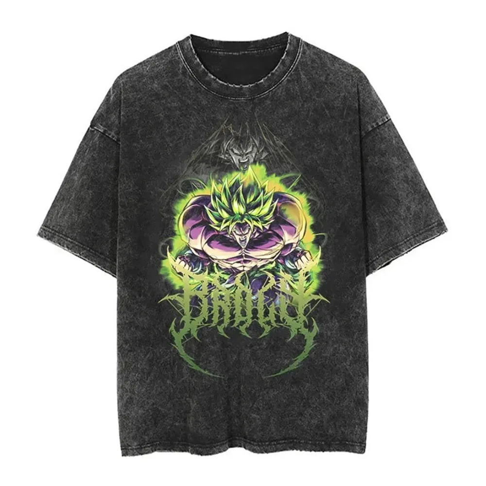 Übergroße Cosplay-Kostüme Broli 2026 Sommer Neues Produkt Y2K Street Hip Hop Retro Herren Washed T-Shirt
