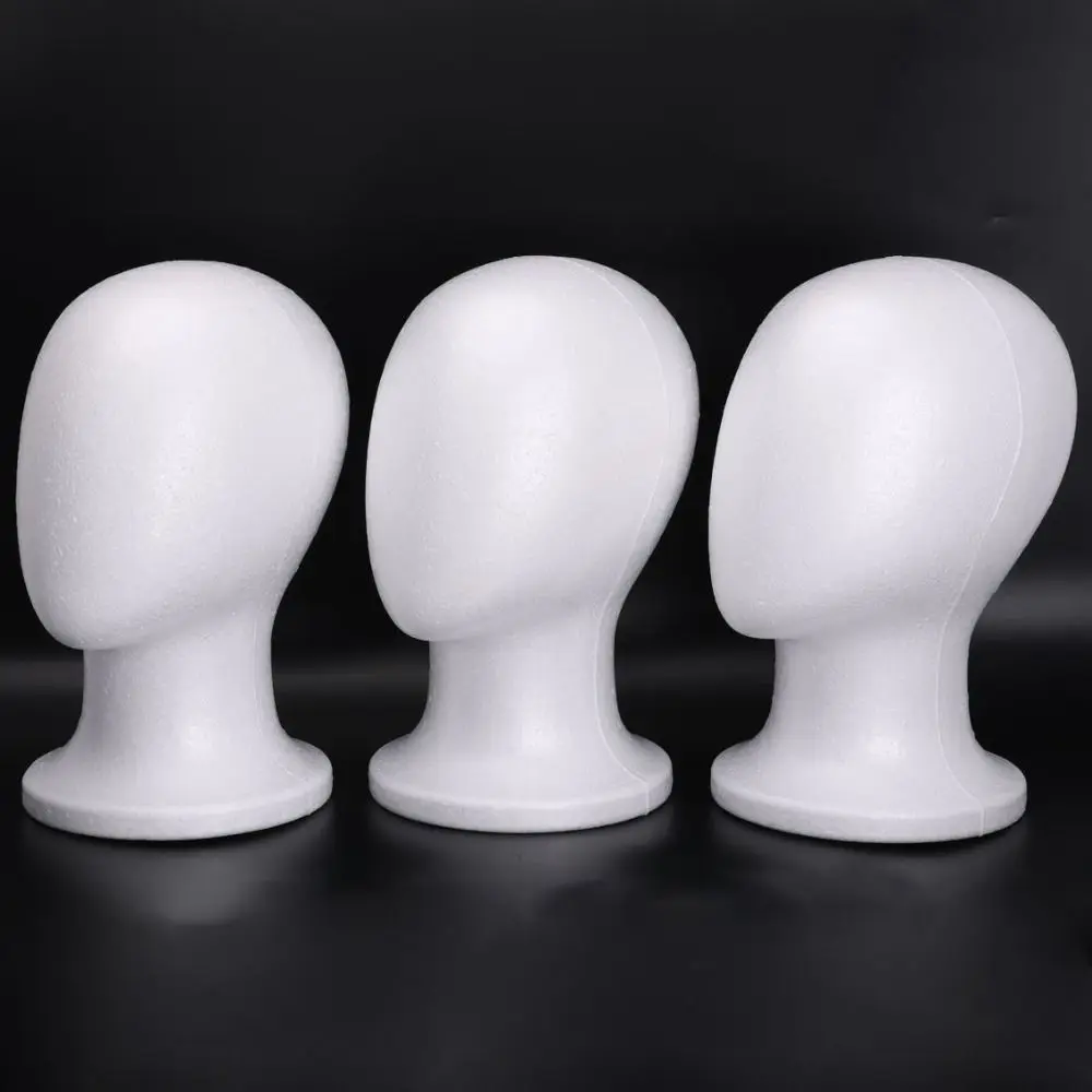 Neuer Stabiler Schaumstoff-Mannequin-Kopf, Leichter Weißer Perückenständer, Hutständer – Detail 6