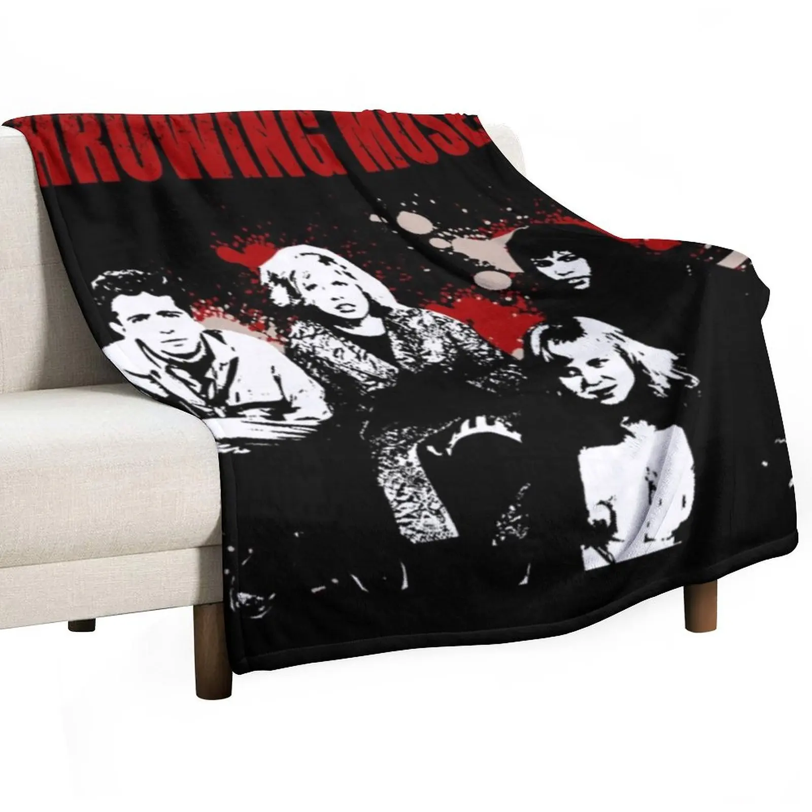 Throwing Muses-stencil shirt Throw Blanket Bed linens Furry Blankets For Sofas Blankets