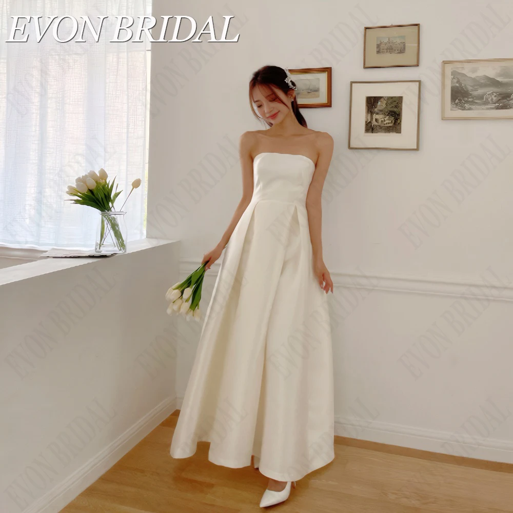 EVON BRIDAL Ivory Prom Dresses Korea Women A-Line Four Mixed Style Formal Evening Long Satin Wedding Party 파티원피스 2024 Custom