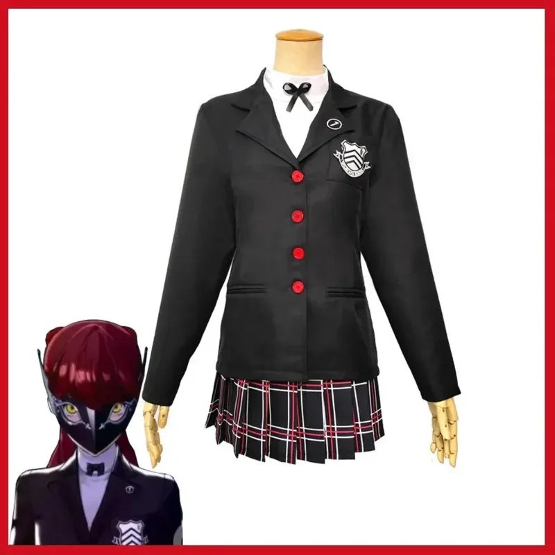 CyGame Royal Kasumi Yoshizawa Cosplay Costume P5r Violet Sumire Yoshizawa Korean School Uniform Wig Woman Cute Campus Suit