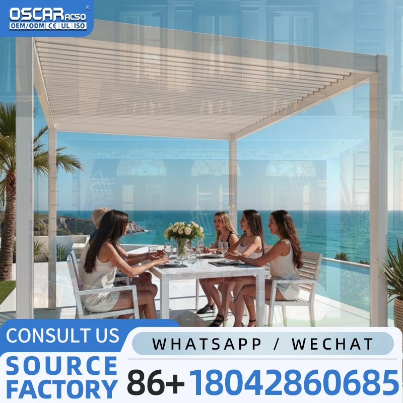 100 Percent Waterproof Motorized Louvered Aluminium Outdoor Gazebo for Leisure Garden Ideal for Backyard Patio and Poolside  per