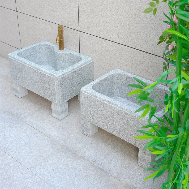 Outdoor stone mop pool Marble mop pool Courtyard mop pool Stone balcony Family villa Outdoor garden
