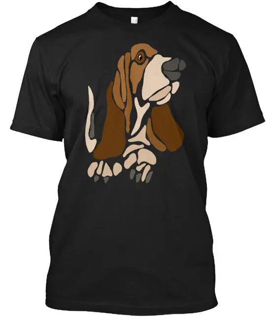 Funny Unique Basset Hound Dog Art T-Shirt  High Quality 100%Cotton Short Sleeve