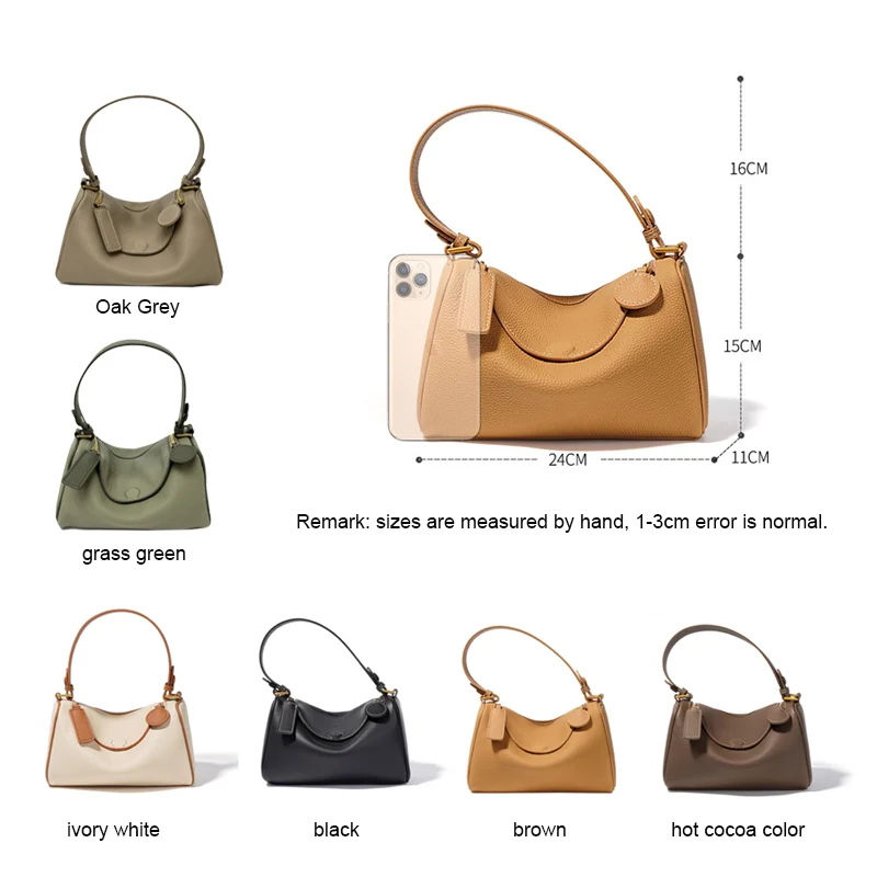 Female Genuine Leather Handbags Solid Color Pillow Shoulder Bag For Lady Fashion Multi-Function Women Cross-body Messenger Bags