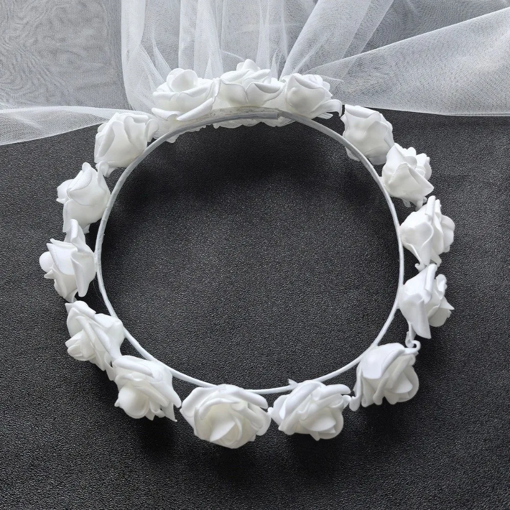Elegant 60/100cm Bridal Veil White Pearl Edged Double Layer Wedding Veil Ivory White Net Lace Pearl Veil Wedding Bridal Party