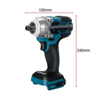 Brushless Cordless Electric Impact Wrench Rechargeable 1/2 inch Wrench Power Tools Compatible for Makita 18V Battery