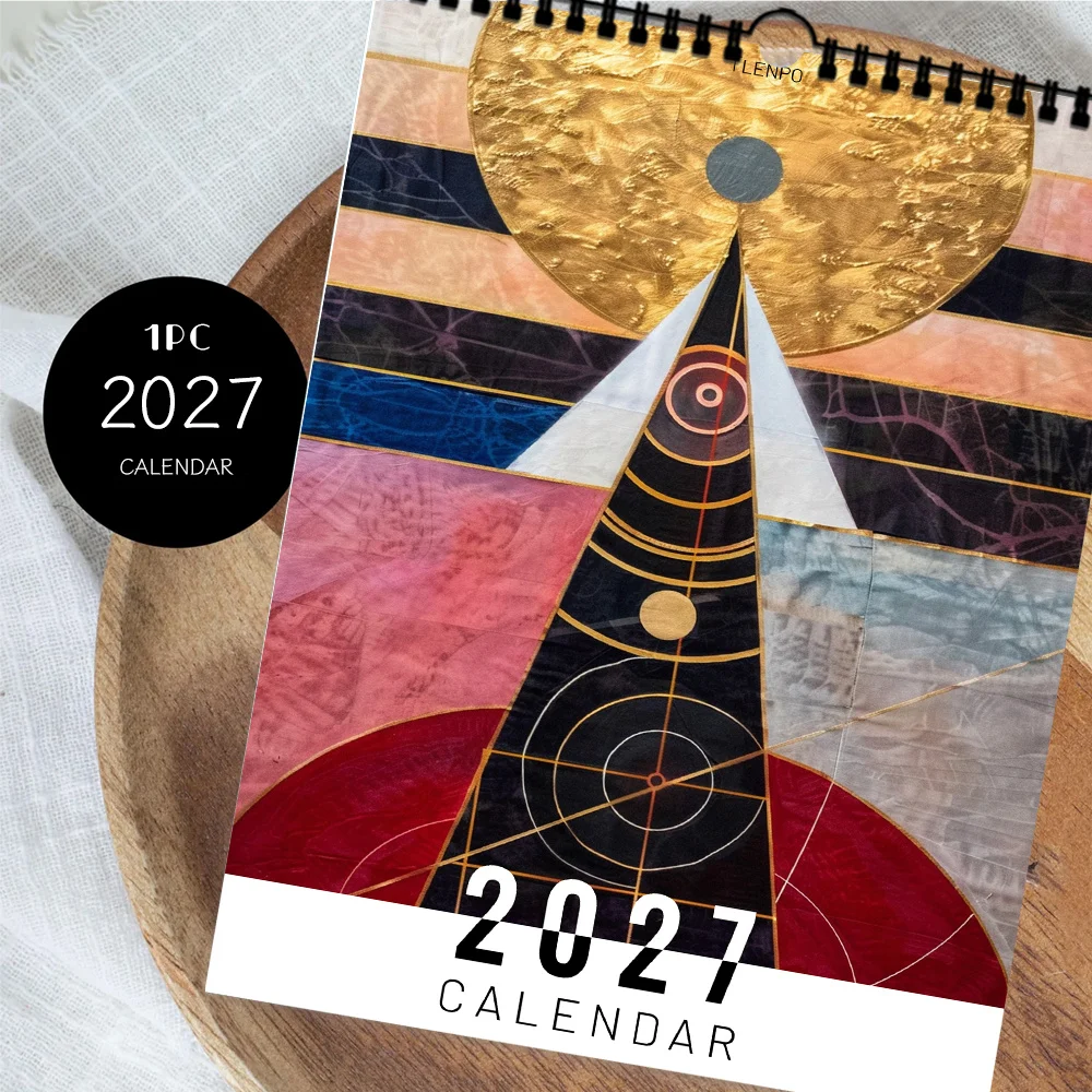 1pc 2027 Wall Calendar, Modern Mysterious Abstract Theme,12-Month Monthly Planner,Perfect Gift For Birthdays,Christmas, New Year