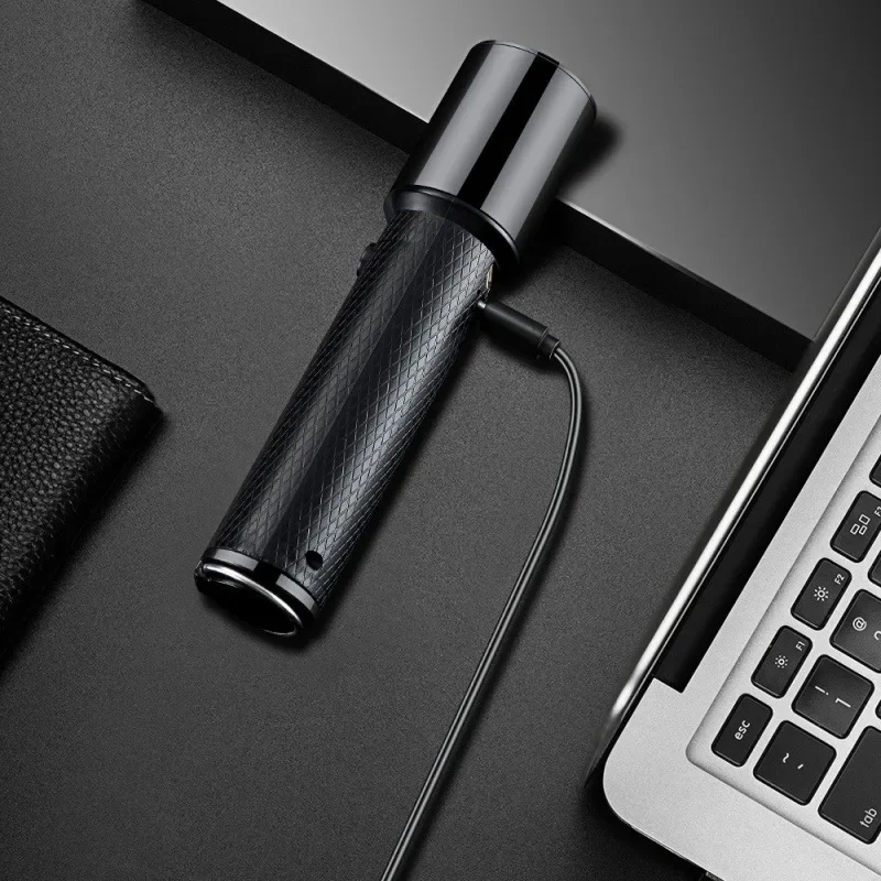Latest Multifunctional Power Box Windproof Dual Arc Pulse USB USB Lighter Outdoor Keychain Flashlight Type-c Electric lighter