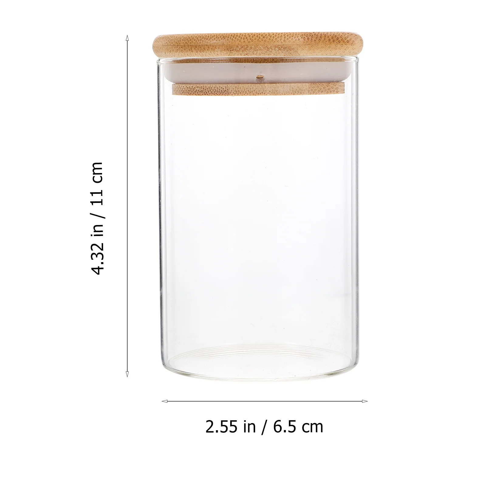 

1Set Glass Kitchen Storage Jar Airtight Container Bamboo Lid Sealed Food Canister for Grain Spices Flour and Sugar Containers