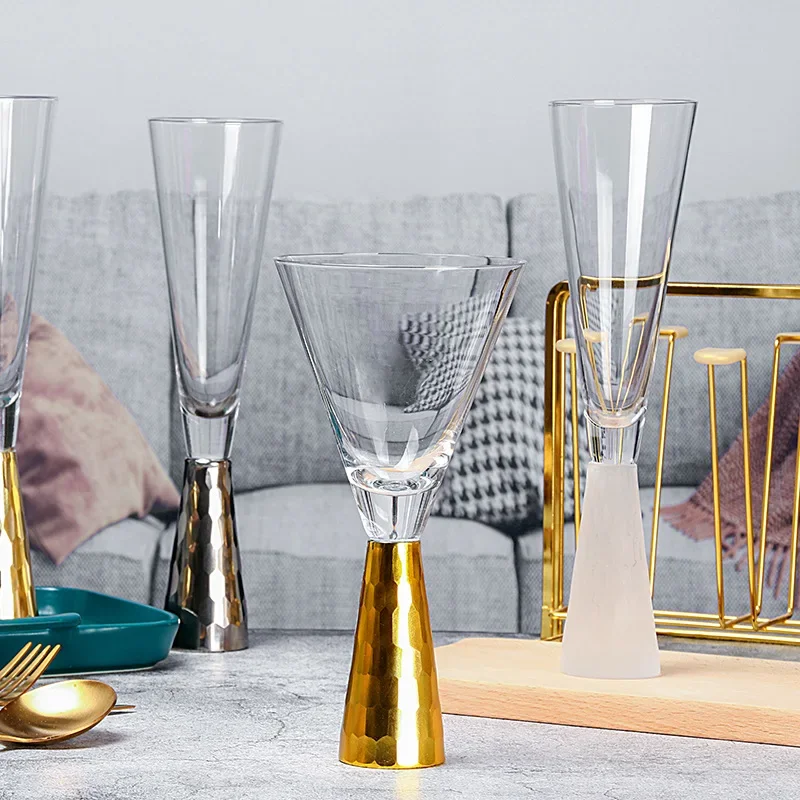 

Creative red wine glass champagne glass goblet household model room club table wine glass banquet decoration cup