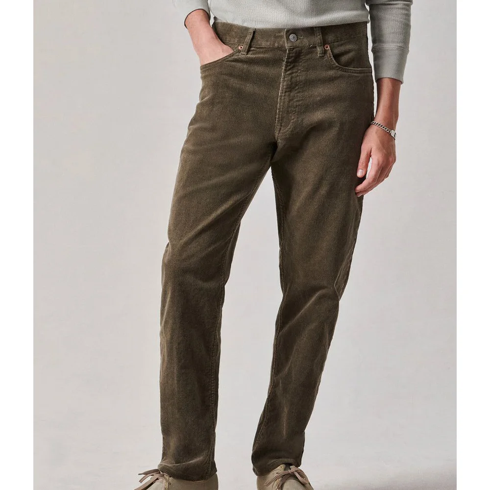 Mens Corduroy Dress Pants Solid Color Flat Front Tapered Trousers Slim Fit Fashion Comfortable Breathable Men Casual Office Pant