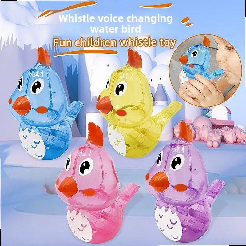 Colorful Plastic Water Bird Whistle Fillable Bird Call Sound Toy for Kids Oral Motor Training
