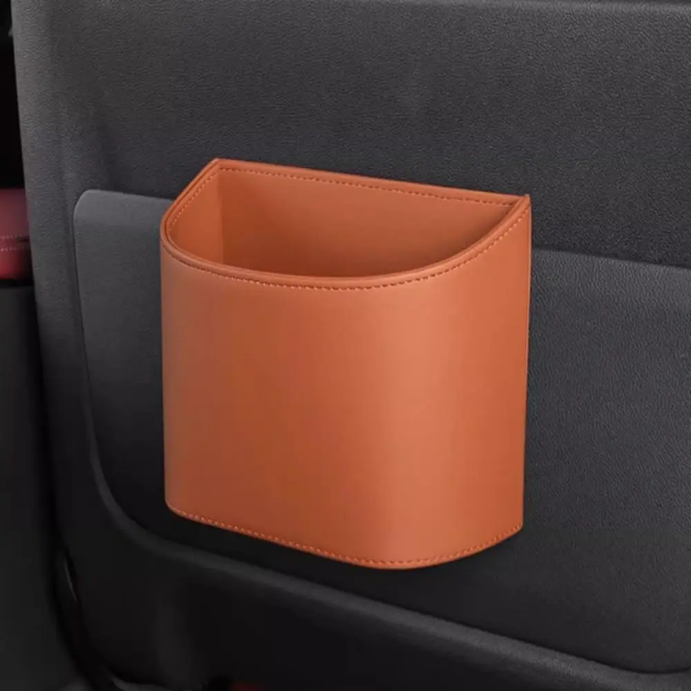 

Leather Car Trash Can Waterproof Hanging Vehicle Garbage Bin Portable Universal Car Backseat Storage Box Car Supplies