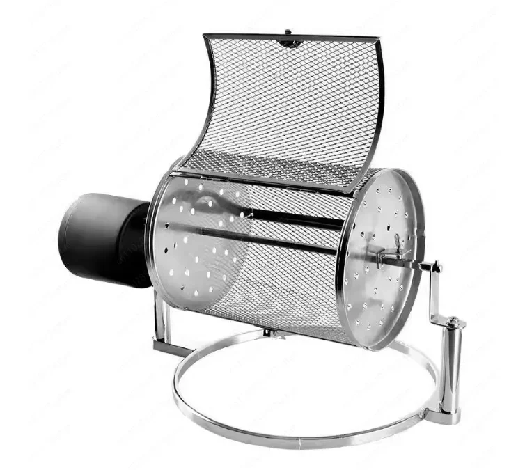 Multi-purpose Stainless Steel Coffee Roaster, Electric Baking Machine with Speed Adjustment for Beans, Nuts, Popcorn