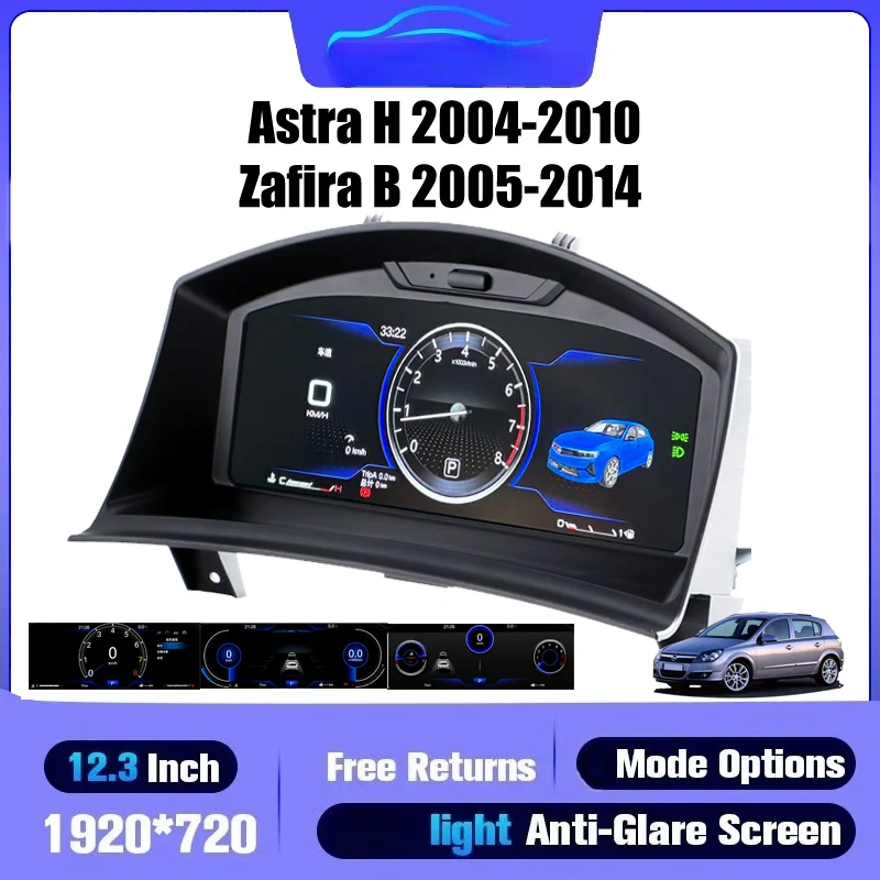 

Dashboard For Opel Astra H 2004-2010 Zafira B 2005-2014 Cluster Screen Digital speedometer LCD instrument panel 4+3 Colour UI