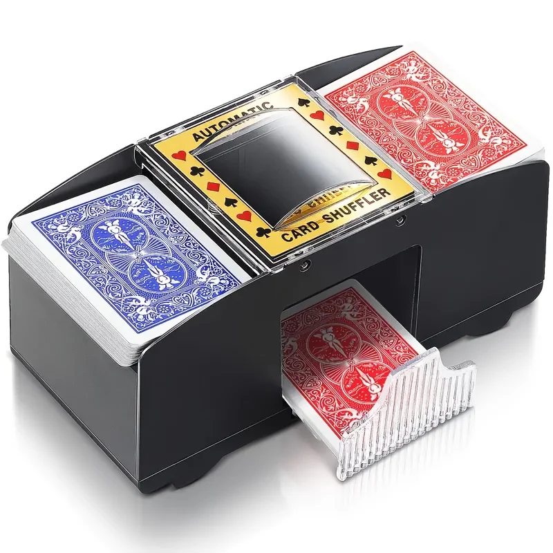 Durable Plastic Automatic Card Shuffler-Perfect for Family Game Nights,Poker Enthusiasts,Easy-to-Use Transparent Design Shuffler