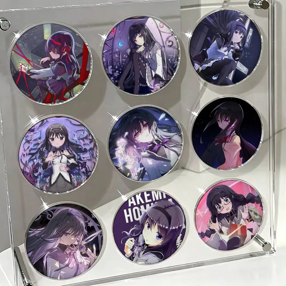 H-Homura A-Akemi Puella Magi Badges 25 32 44 58 75 mm Round Fans Collect Friends Gifts Brooch Souvenir