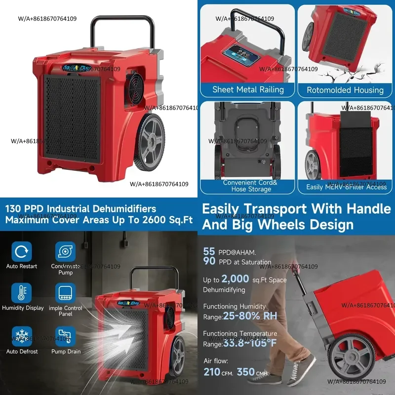 2026 New Commercial Air Dryer Desiccant Dehumidifier HEPA Carbon Filter Electric Outdoor Household Water Damage