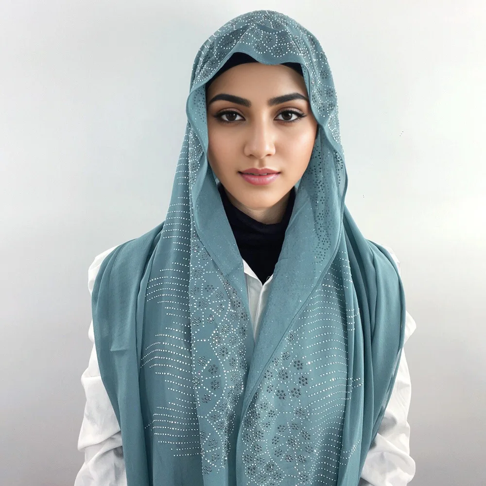 Ramadan Chiffon Hijab Scarf For Muslim Women Shawl Hijab Scarves Headscarf Islamic Woman Turban