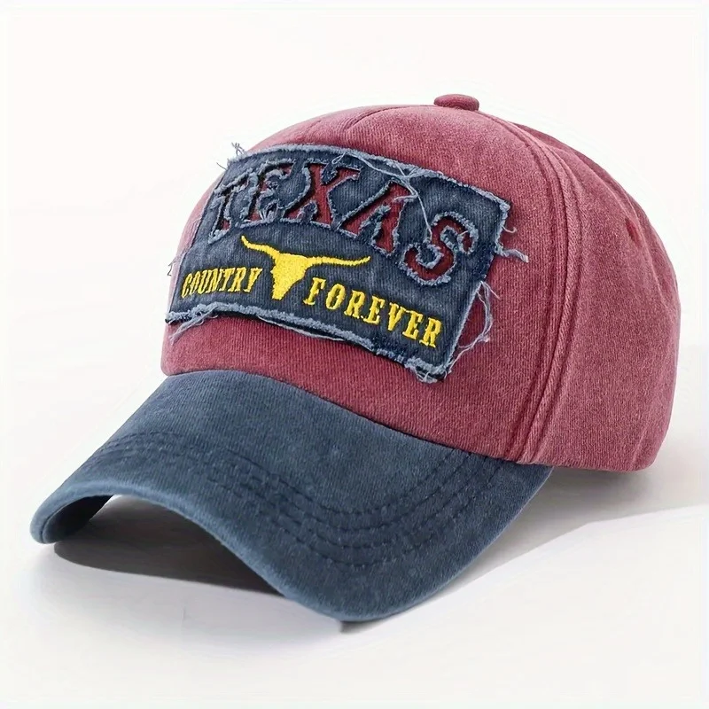Texas Country Forever Baseball Cap Distressed Washed Trucker Hat Vintage Embroidered Dad Hat for Men Women