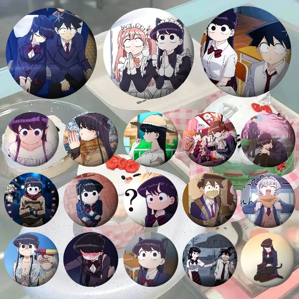 Anime Komi Can't Communicate Badges Fans' Cartoon Lapel Pins Brooch Emblem Trinkets Gifts Folks Backpack Decor Jewelry Pieces