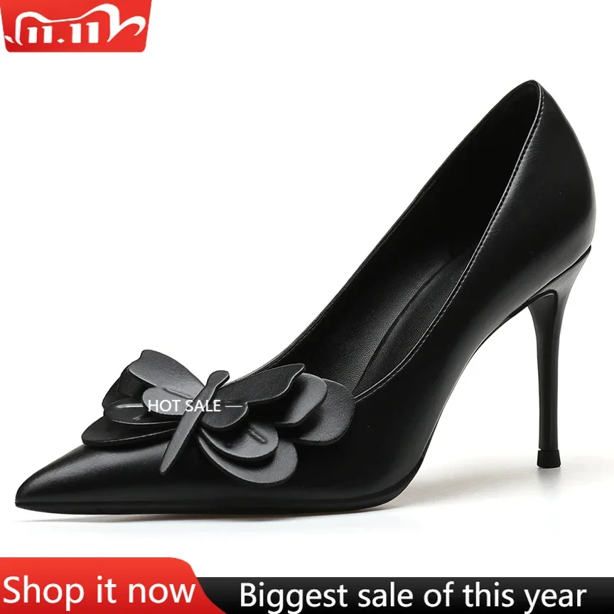 

【Measure your feet length before order】Elegant Luxry Designer Woman Pump Butterfly-knot Sexy High Heel Lady Party Shoe 92-CHC-33