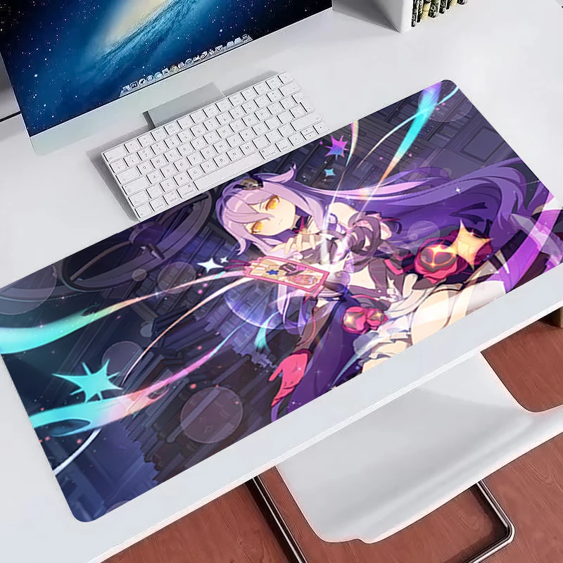 Office Mouse Pad H-honkai Impact 3 Gamer High-quality natural rubber base Computer Desk Mat Gaming Accessories Extended Mousepad