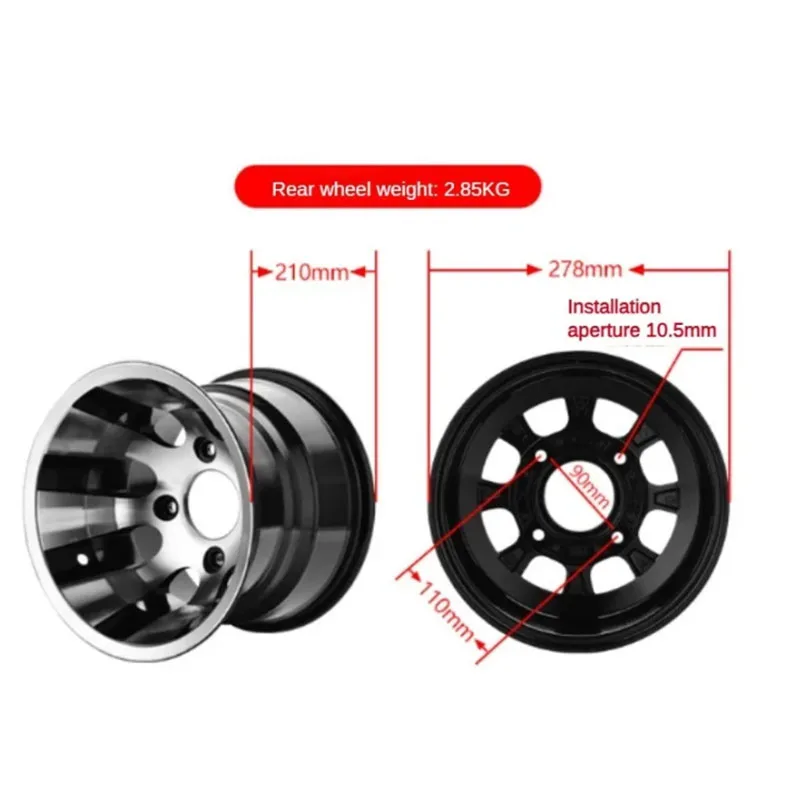 10 inch aluminum alloy wheels front 22X10-10 rear 23x7-10 suitable for Kart ATV off-road vehicles