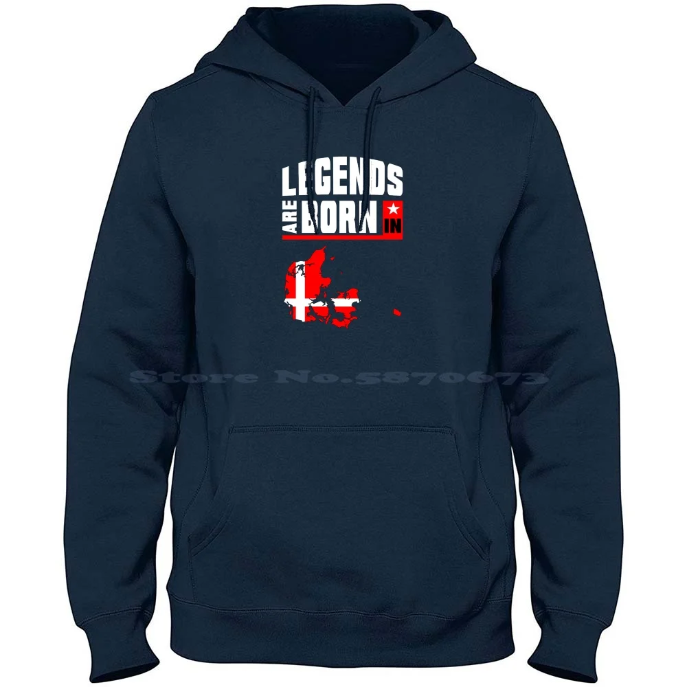 Legends Are Born In Denmark / Gift 100% Cotton Hoodie Danish Flag Odense Midtjylland Danish Mastiff Esbjerg Ideas Birthday