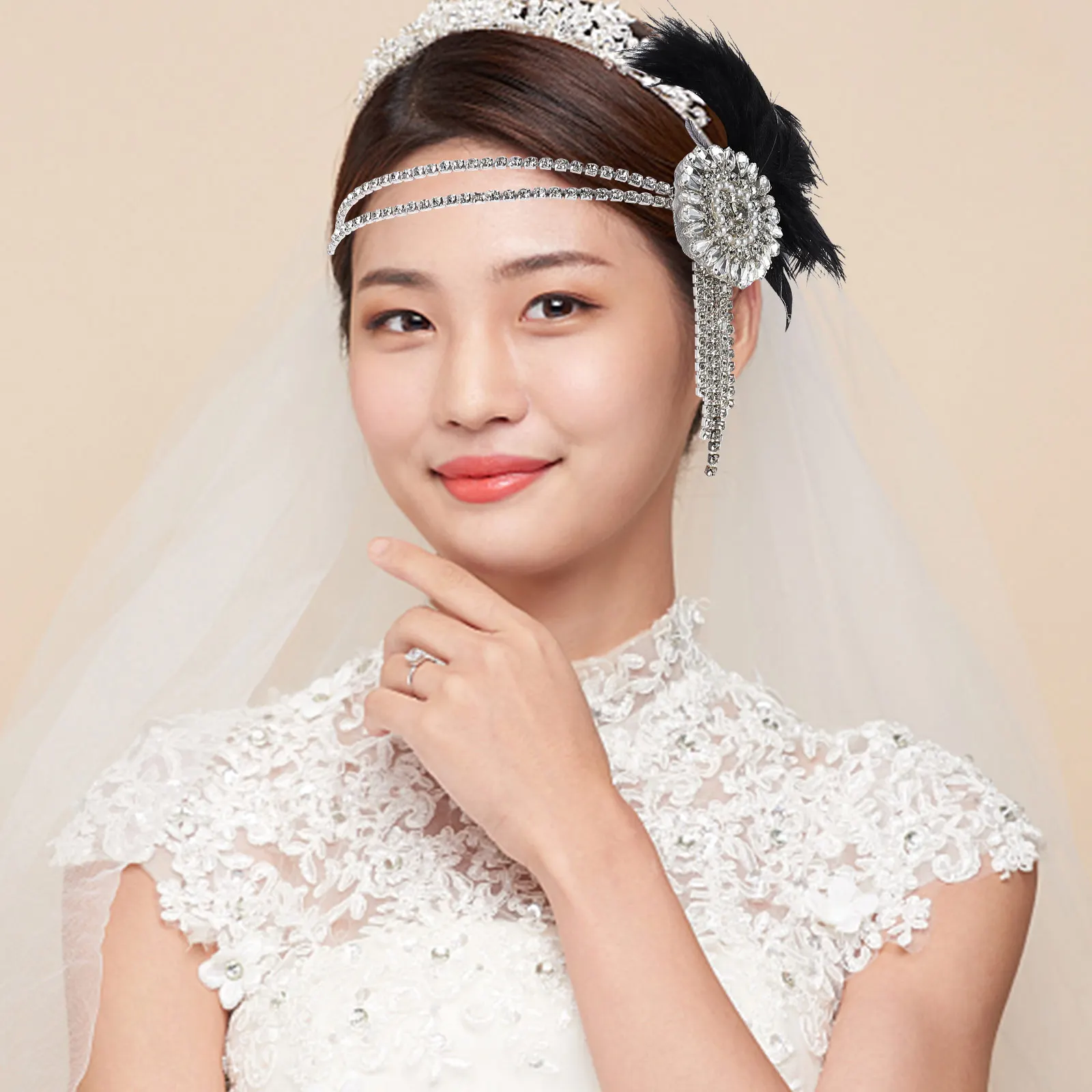

Headb Plume Women Hairb Party Headdress Hair Decor Durable Comfortable Festival Costume Stage Performance Stable Frame